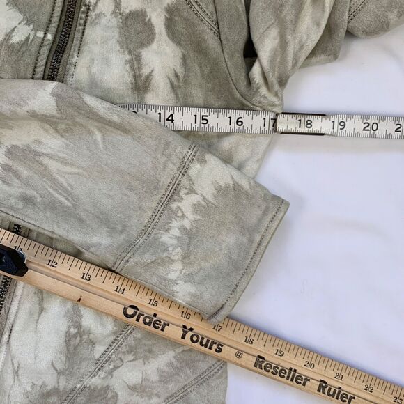 Anthropologie Marrakech Sueded Camo Tie Dye Zip Moto Jacket Size Small Coastal - Picture 6 of 11